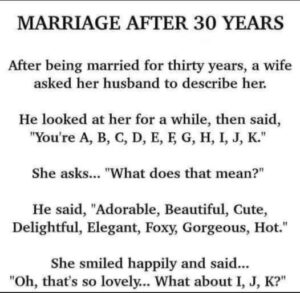 Joke: Being Married for 30 Years