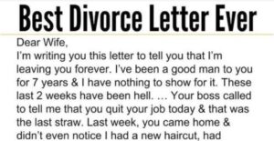 Hilarious Divorce Letter and the Brilliant Response That Followed