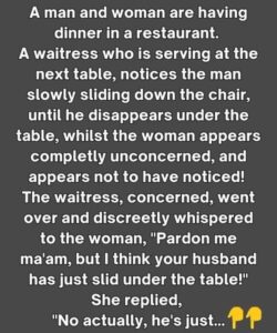 A man and a woman were having dinner in a restaurant